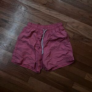 Pink Elastic Waist Shorts